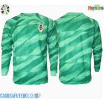 Camisa de time de futebol Croácia Goleiro Replicas 2º Equipamento Europeu 2024 Manga Comprida